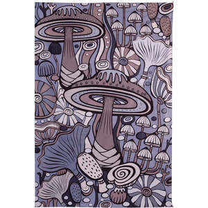 Grey Mushroom Garden Tapestry by Sunshine Joy